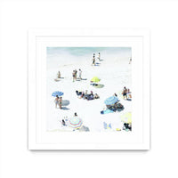 Œuvre d’art murale encadrée blanche et mate « Happy Days » 30 x 30