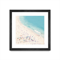 Œuvre d’art murale encadrée noire et mate « Beach Love » 30 x 30