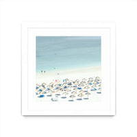 Œuvre d’art murale encadrée blanche et mate « Sesimbra I » 36 x 36