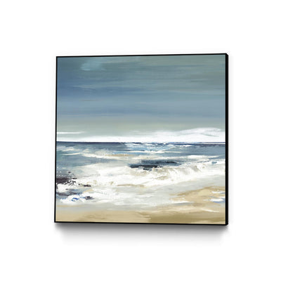 "East Coast Ii" Canvas Framed Black 20x20 Wall Art