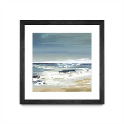 "East Coast Ii" Matted and Framed Black 36x36 Wall Art