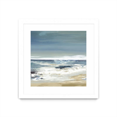 "East Coast Ii" Matted and Framed White 30x30 Wall Art