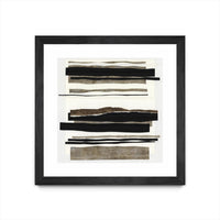 Œuvre d’art murale encadrée noire et mate « Time After Time I » 36 x 36