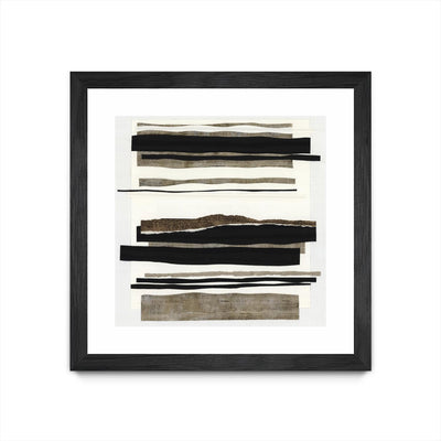 "Time After Time I" Matted and Framed Black 36x36 Wall Art