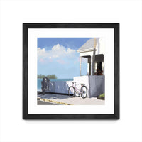 Œuvre d’art murale encadrée noire et mate « Key West Cabana Ii » 30 x 30