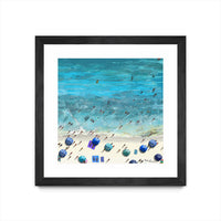 Œuvre d’art murale encadrée noire et mate « Hot Summer Beach » 36 x 36