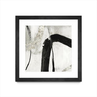 Œuvre d’art murale encadrée noire et mate « Black Ink Ii » 30 x 30