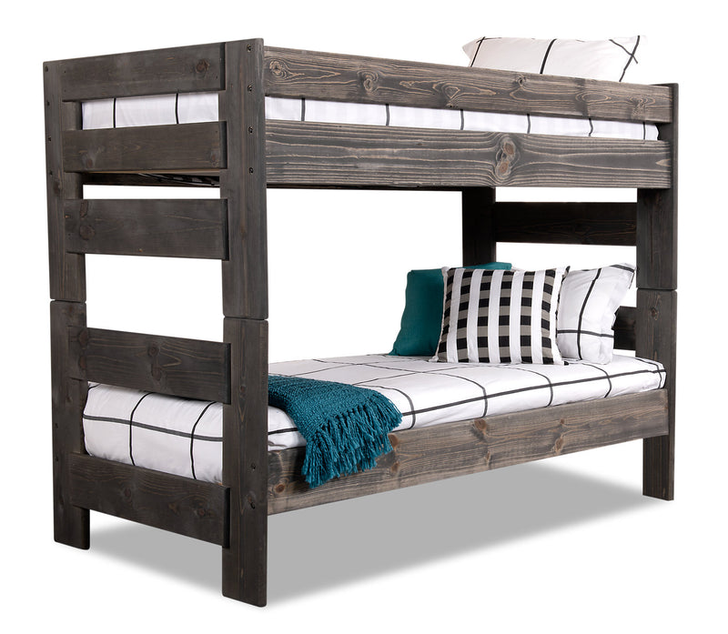 Piper Twin/Twin Bunkbed - {Rustic} style Bunk Bed in Driftwood grey {Pine}