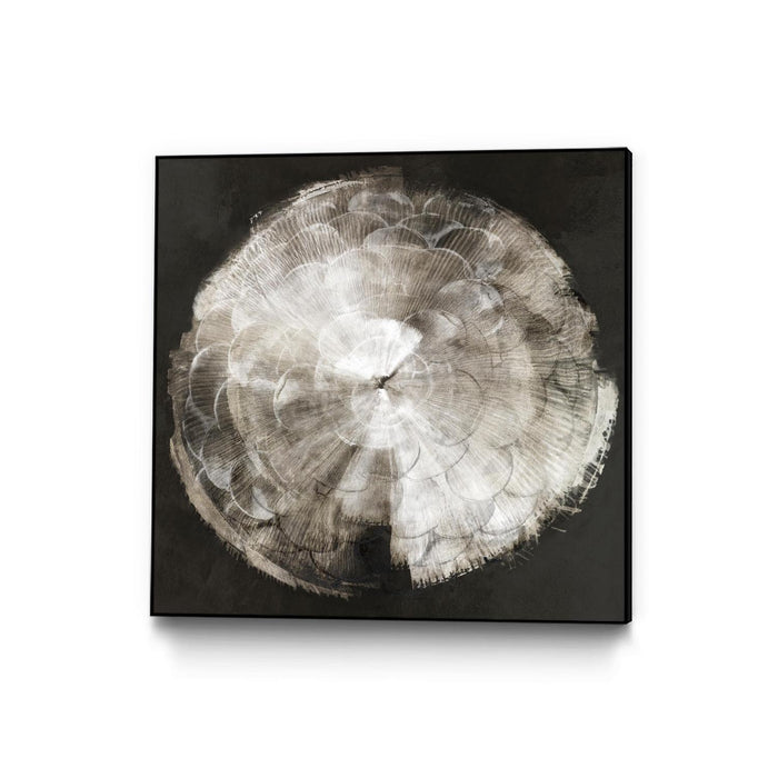 Œuvre d'art murale sur toile encadrée noire « Touch Of Darkened Silver » 20 x 20