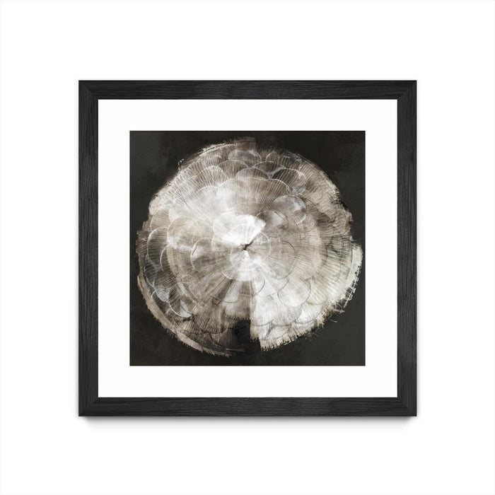 Œuvre d’art murale encadrée noire et mate « Touch Of Darkened Silver » 36 x 36