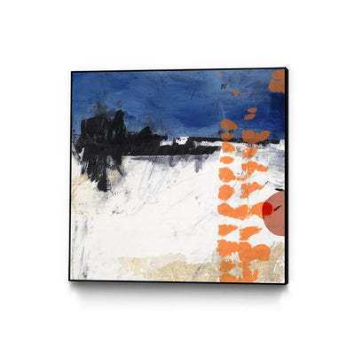 "Midnight Rise Ii" Canvas Framed Black 20x20 Wall Art
