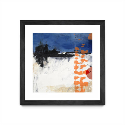 "Midnight Rise Ii" Matted and Framed Black 30x30 Wall Art