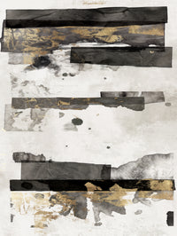 Œuvre d’art murale Giant Art « Gold And Black Ink Ii » 72 x 54