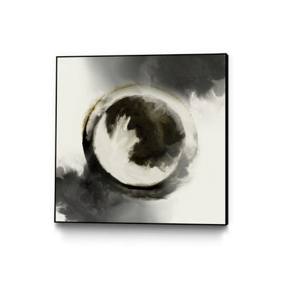 "Smokey Circumference" Canvas Framed Black 20x20 Wall Art