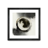 Œuvre d’art murale encadrée noire et mate « Smokey Circumference » 30 x 30