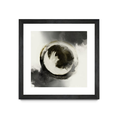 "Smokey Circumference" Matted and Framed Black 30x30 Wall Art