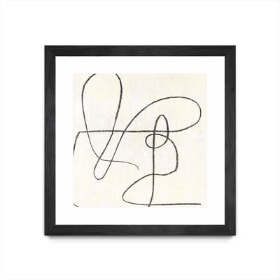 "Juxtaposing" Matted and Framed Black 36x36 Wall Art