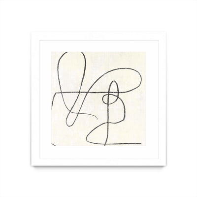"Juxtaposing" Matted and Framed White 36x36 Wall Art