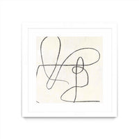 Œuvre d’art murale encadrée blanche et mate « Juxtaposing » 30 x 30