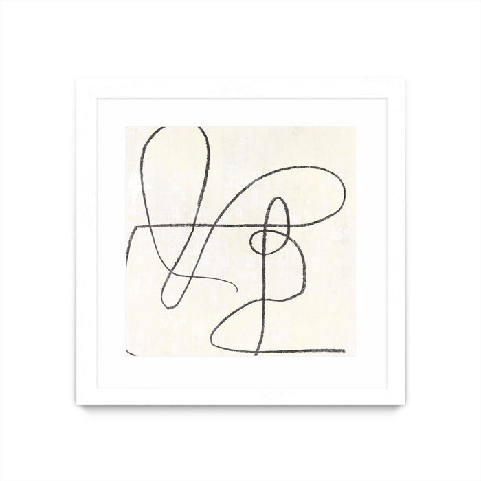 Œuvre d’art murale encadrée blanche et mate « Juxtaposing » 30 x 30
