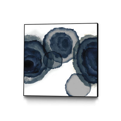 "Blotted Ink Ii" Canvas Framed Black 20x20 Wall Art