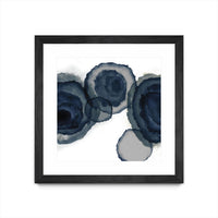Œuvre d’art murale encadrée noire et mate « Blotted Ink Ii » 36 x 36