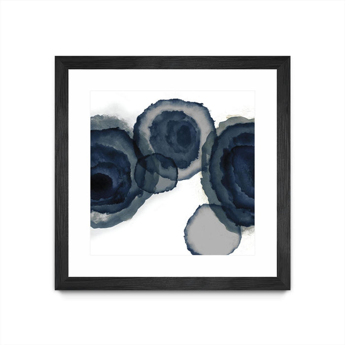 Œuvre d’art murale encadrée noire et mate « Blotted Ink Ii » 36 x 36