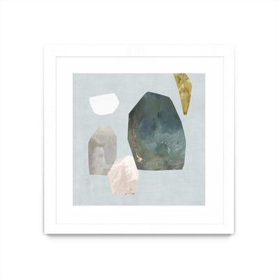 "Assembly I" Matted and Framed White 30x30 Wall Art