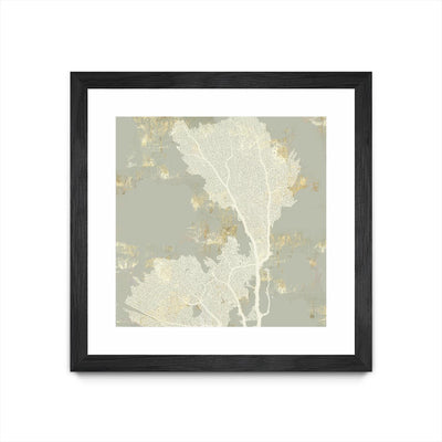"Sea Coral Ii" Matted and Framed Black 30x30 Wall Art