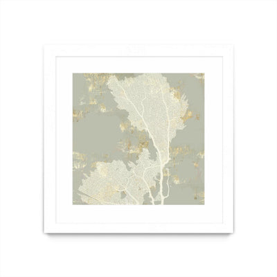 "Sea Coral Ii" Matted and Framed White 36x36 Wall Art