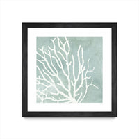 Œuvre d’art murale encadrée noire et mate « Sea Crown I » 36 x 36