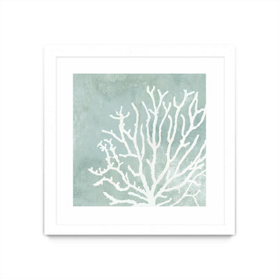 "Sea Crown Ii" Matted and Framed White 30x30 Wall Art