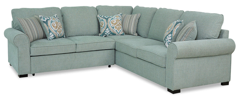 Randal 2-Piece Fabric Left-Facing Sleeper Sectional - Seafoam
