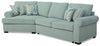 Sofa-lit sectionnel de gauche Randal 2 pièces en tissu avec fauteuil arrondi - écume de mer