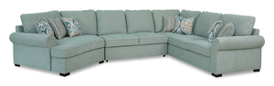 Randal 3-Piece Fabric Sleeper Sectional with Left-Facing Cuddler - Seafoam | Sofa-lit sectionnel de gauche Randal 3 pièces en tissu avec fauteuil arrondi - écume de mer | RANDSLC3