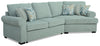 Sofa-lit sectionnel de droite Randal 2 pièces en tissu avec fauteuil arrondi - écume de mer