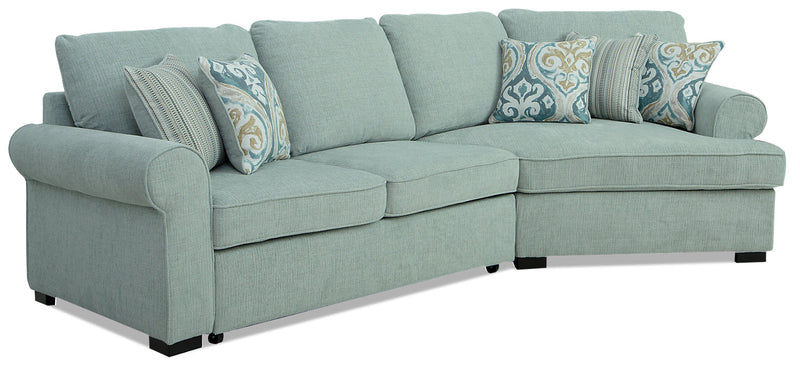 Randal 2-Piece Fabric Right-Facing Sleeper Sectional with Cuddler - Seafoam