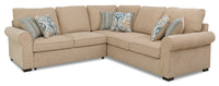  Sofa sectionnel Randal 2 pièces en tissu avec lit de gauche - taupe 