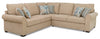 Sofa sectionnel Randal 2 pièces en tissu avec lit de droite - taupe