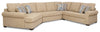 Sofa-lit sectionnel de gauche Randal 4 pièces en tissu avec fauteuil arrondi - taupe