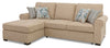 Sofa-lit sectionnel de gauche Randal 2 pièces en tissu - taupe