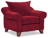Fauteuil Reese en chenille - rouge
