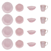  Service de vaisselle Ryo 16 pièces - rose 