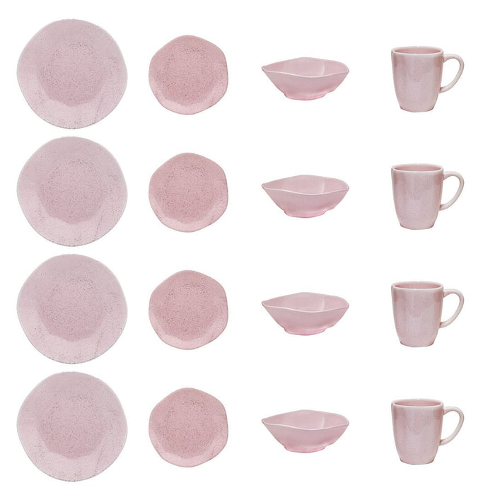 Service de vaisselle Ryo 16 pièces - rose