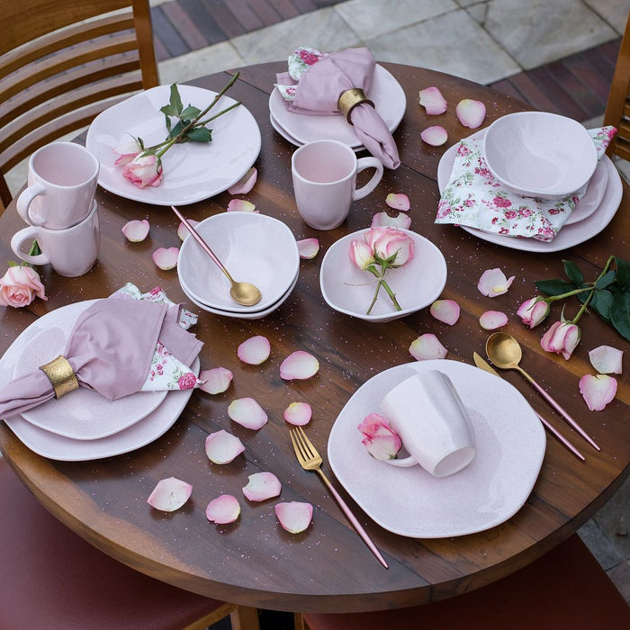 Service de vaisselle Ryo 16 pièces - rose