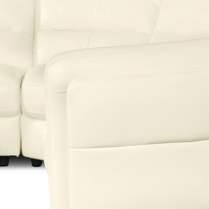 Sofa sectionnel de gauche Romeo 4 pièces en cuir véritable - beige