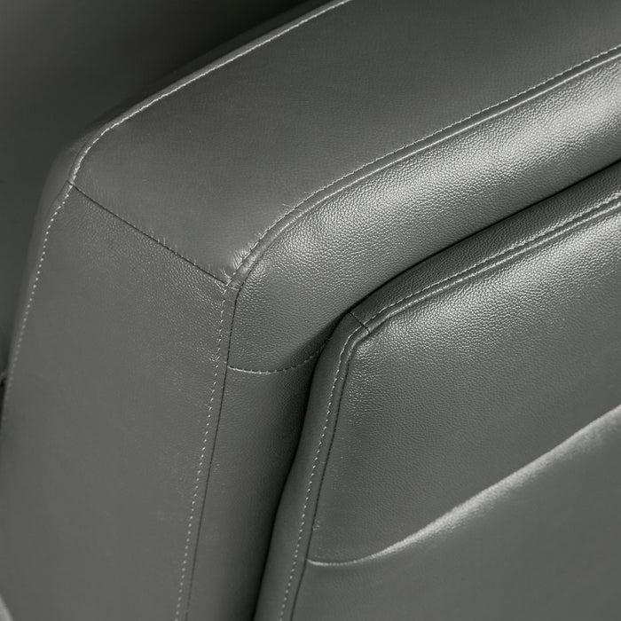 Sofa sectionnel de gauche Romeo 4 pièces en cuir véritable - gris