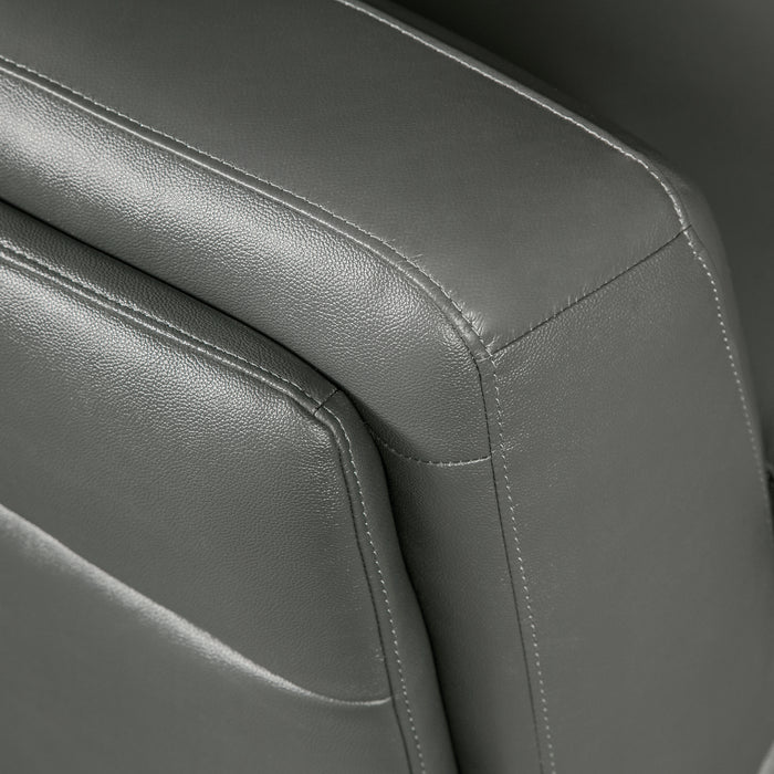 Sofa sectionnel de droite Romeo 3 pièces en cuir véritable - gris