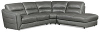 Sofa sectionnel de droite Romeo 3 pièces en cuir véritable - gris