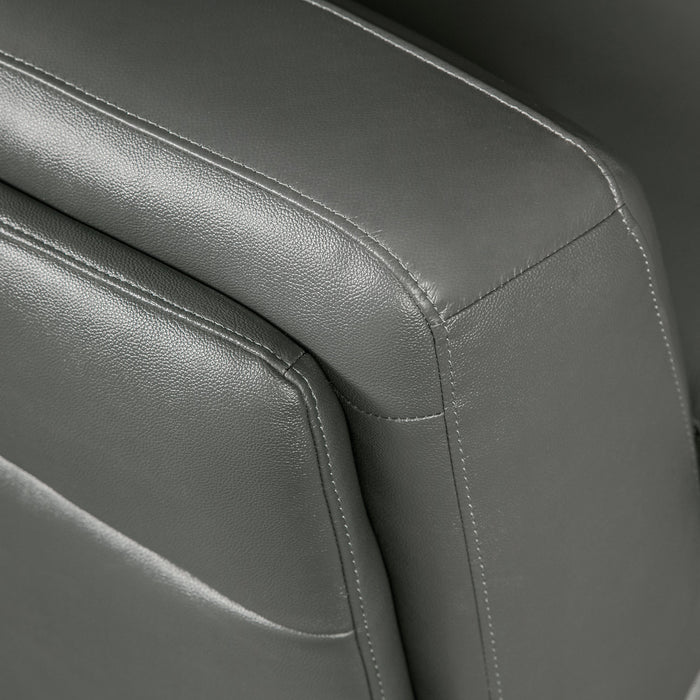 Sofa sectionnel de droite Romeo 4 pièces en cuir véritable - gris